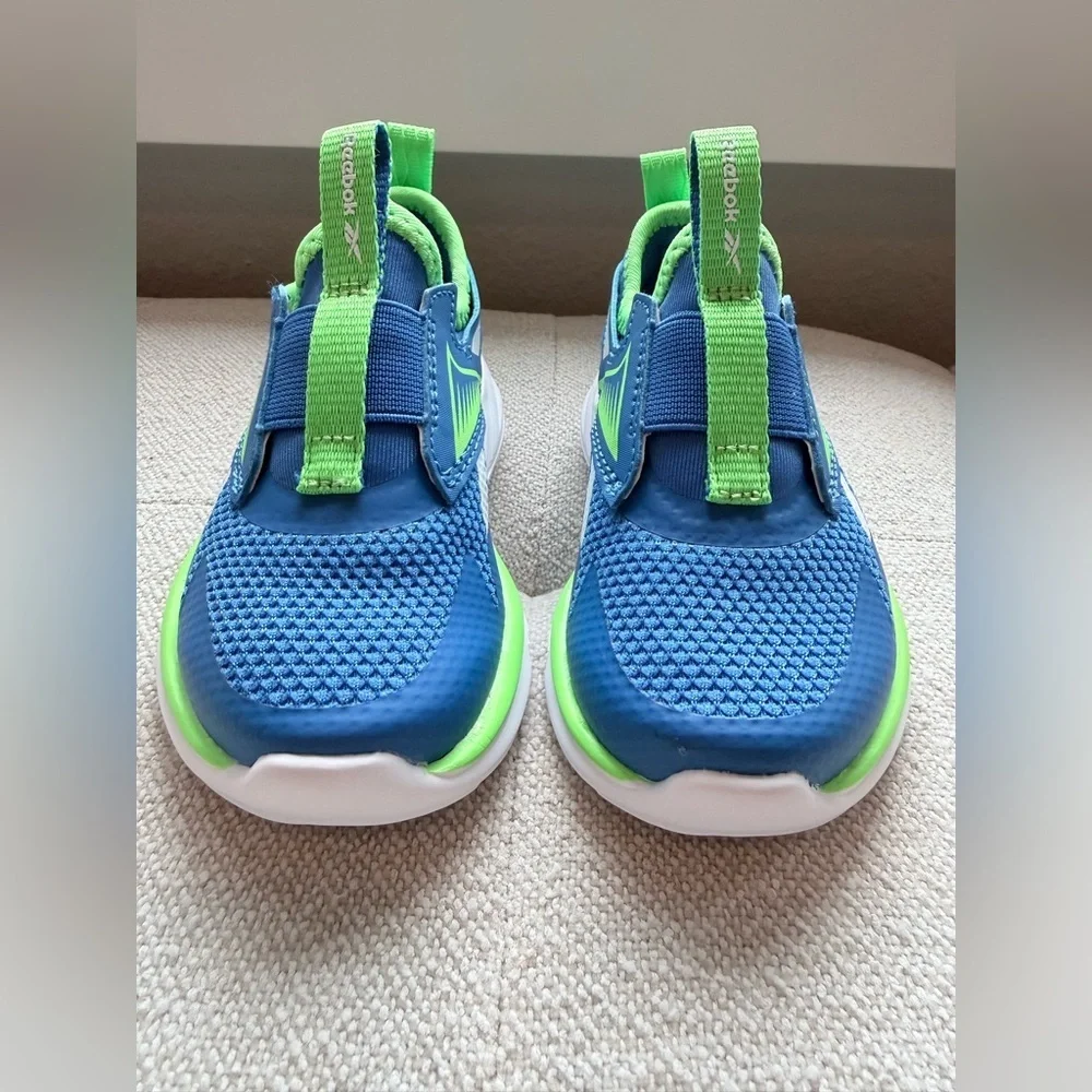 NWOT Reebok boys Lite Spinner blue/green/white lightweight sneakers size 6K
